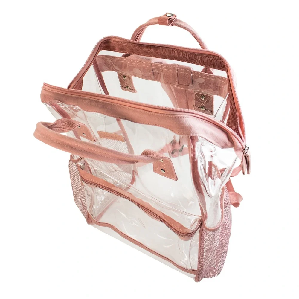 💕 pink and clear backpack 💕